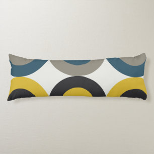 Mid-Century Modern Blue yellow Gunmetal Lichaamskussen