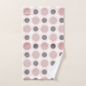 Mid Century Modern Blush Pink Grey Circle Patroon Bad Handdoek (Handdoek)