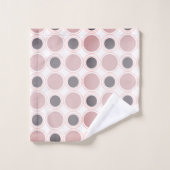 Mid Century Modern Blush Pink Grey Circle Patroon Bad Handdoek (Wasdoekje)
