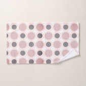 Mid Century Modern Blush Pink Grey Circle Patroon Bad Handdoek (Handdoek)