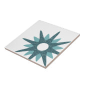 Mid-Century Modern Bold Turquoise keramische tegel Tegeltje (Zijkant)