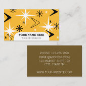 Mid Century Modern Boomerangs Oranje Visitekaartje (Voorkant / Achterkant)