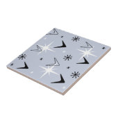 Mid Century Modern Boomerangs Silver Blue Tegeltje (Zijkant)