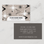 Mid Century Modern Boomerangs Taupe Visitekaartje (Voorkant / Achterkant)