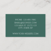 Mid Century Modern Boomerangs Turquoise Visitekaartje (Achterkant)