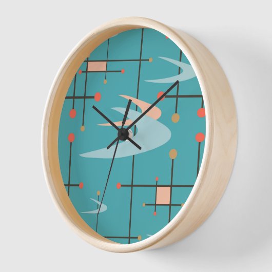 Mid Century Modern Boomerangs, Turquoise Wall (Hoek)