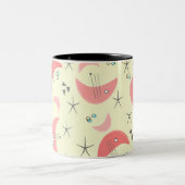 Mid-Century Modern Boomerangs Tweekleurige Koffiemok (Center)