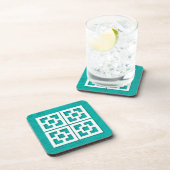 Mid Century Modern Breeze Blocks Aqua Onderzetters (Rechterzijde)