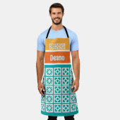 Mid-Century Modern Breeze Blokkeert Aangepast Scho Schort (Gedragen)