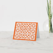 Mid-Century Modern Breeze Blokkeert Oranje Notitie Bedankkaart (Voorkant)
