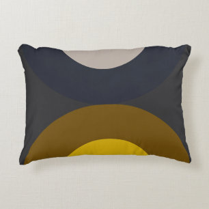 Mid-Century Modern Bronze Mustard Thunder Accent Kussen