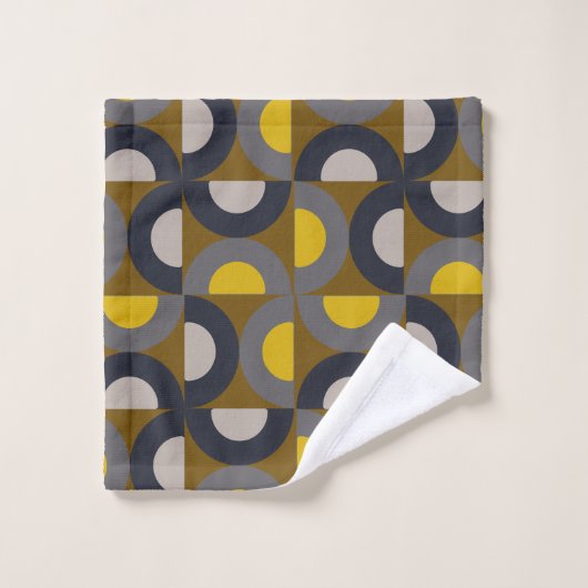 Mid-Century Modern Bronze Mustard Thunder Bad Handdoek (Wasdoekje)