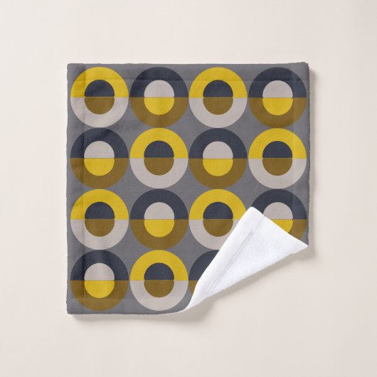 Mid-Century Modern Bronze Mustard Thunder Bad Handdoek (Wasdoekje)