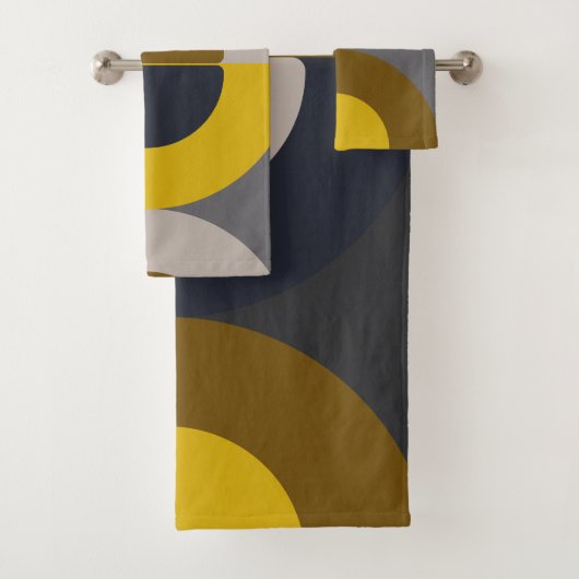 Mid-Century Modern Bronze Mustard Thunder Bad Handdoek (Insitu)