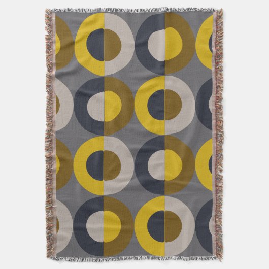 Mid-Century Modern Bronze Mustard Thunder Deken (Voorkant Verticaal)