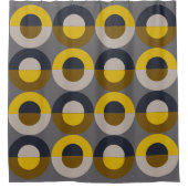 Mid-Century Modern Bronze Mustard Thunder Douchegordijn (Voorkant)