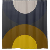 Mid-Century Modern Bronze Mustard Thunder Douchegordijn (Voorkant)