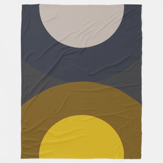 Mid-Century Modern Bronze Mustard Thunder Fleece Deken (Voorkant)