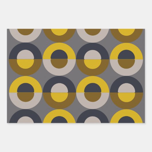 Mid-Century Modern Bronze Mustard Thunder Inpakpapier Vel (Voorkant 3)