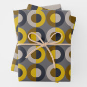 Mid-Century Modern Bronze Mustard Thunder Inpakpapier Vel (In situ)