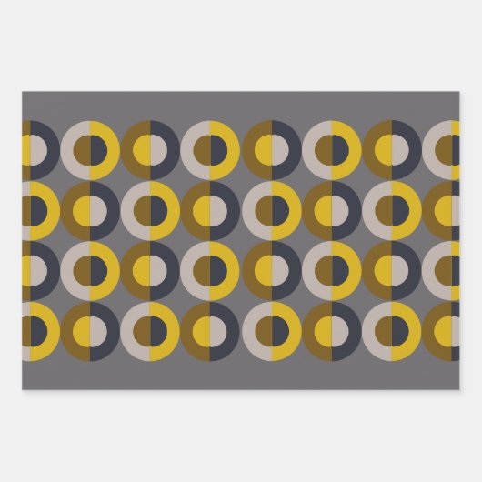 Mid-Century Modern Bronze Mustard Thunder Inpakpapier Vel (Voorkant)