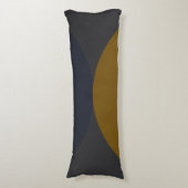 Mid-Century Modern Bronze Mustard Thunder Lichaamskussen (Voorkant Verticaal)