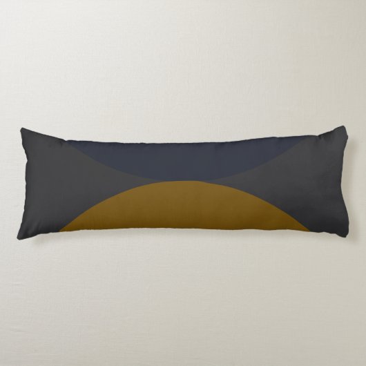 Mid-Century Modern Bronze Mustard Thunder Lichaamskussen (Voorkant)
