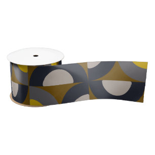 Mid-Century Modern Bronze Mustard Thunder Satijnen Lint