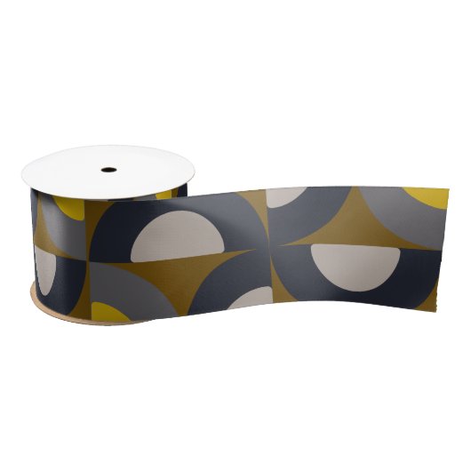 Mid-Century Modern Bronze Mustard Thunder Satijnen Lint (Spoel)