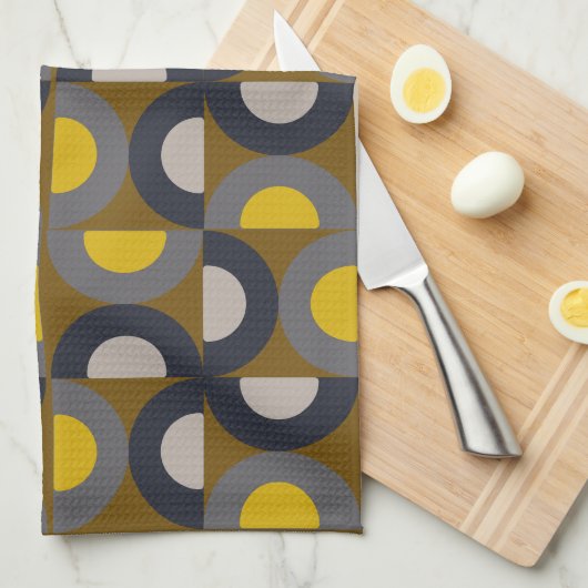 Mid-Century Modern Bronze Mustard Thunder Theedoek (Quarter Fold)