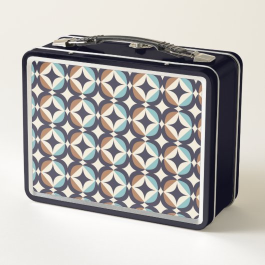 Mid-Century Modern Brown & Blauwgroen Pattern (Achterkant)