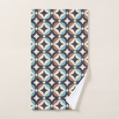 Mid-Century Modern Brown & Blauwgroen Pattern Bad Handdoek (Handdoek)