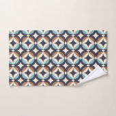 Mid-Century Modern Brown & Blauwgroen Pattern Bad Handdoek (Handdoek)