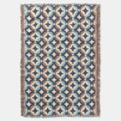 Mid-Century Modern Brown & Blauwgroen Pattern Deken (Voorkant Verticaal)