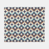 Mid-Century Modern Brown & Blauwgroen Pattern Fleece Deken (Voorkant (Horizontaal))