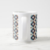 Mid-Century Modern Brown & Blauwgroen Pattern Grote Koffiekop (Achterkant)
