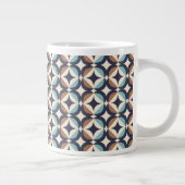 Mid-Century Modern Brown & Blauwgroen Pattern Grote Koffiekop (Rechts)