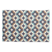 Mid-Century Modern Brown & Blauwgroen Pattern Kussensloop (Achterkant-Links)