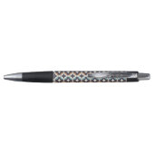 Mid-Century Modern Brown & Blauwgroen Pattern Pen (Achterkant)