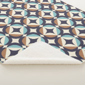 Mid-Century Modern Brown & Blauwgroen Pattern Sherpa Deken (3/4)