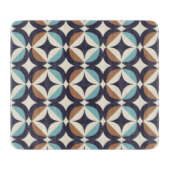 Mid-Century Modern Brown & Blauwgroen Pattern Snijplank (Voorkant)