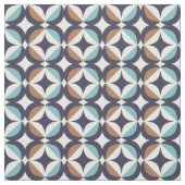 Mid-Century Modern Brown & Blauwgroen Pattern Stof (Swatch)