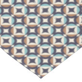 Mid-Century Modern Brown & Blauwgroen Pattern Tafelkleed (Gekanteld)