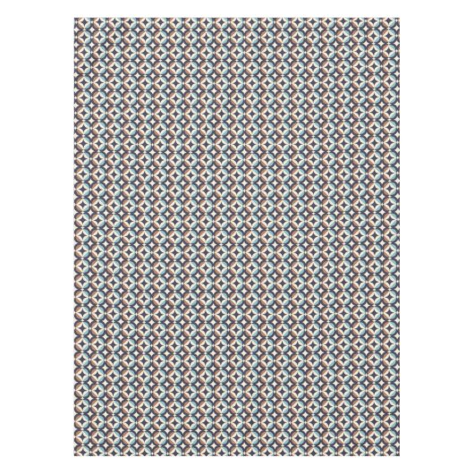 Mid-Century Modern Brown & Blauwgroen Pattern Tafelkleed (Voorkant)