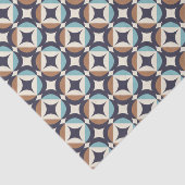 Mid-Century Modern Brown & Blauwgroen Pattern Tissuepapier (Detail)