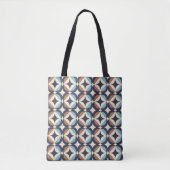 Mid-Century Modern Brown & Blauwgroen Pattern Tote Bag (Voorkant)