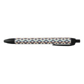 Mid-Century Modern Brown & Blauwgroen Pattern Zwarte Inkt Pen (Bodem)