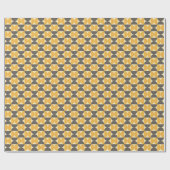 Mid-Century Modern Brown & Gold Pattern Cadeaupapier (Vlak)
