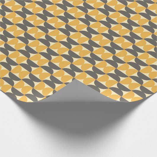 Mid-Century Modern Brown & Gold Pattern Cadeaupapier (Hoek)