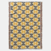 Mid-Century Modern Brown & Gold Pattern Deken (Voorkant Verticaal)